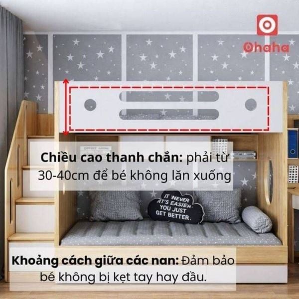 Cách bố trí phòng ngủ có giường tầng an toàn cho bé