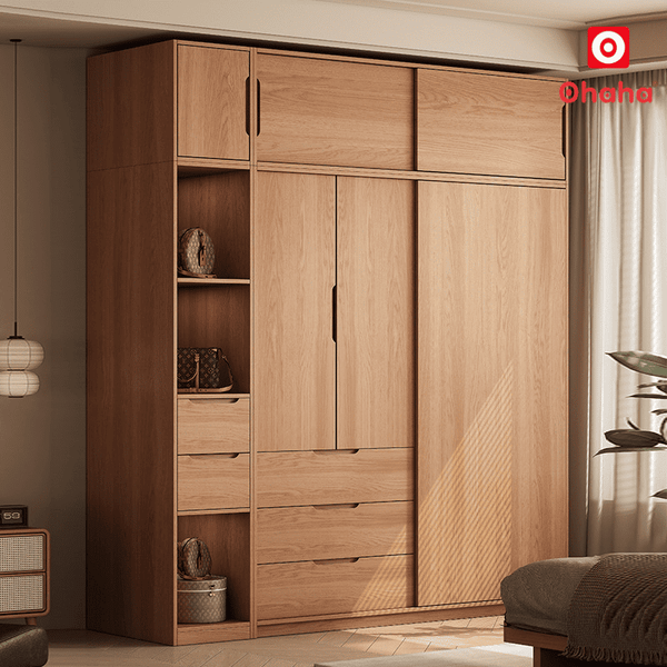 Tủ quần áo gỗ công nghiệp hiện đại Ohaha - HĐ031&nbsp;có nhiều ngăn kéo, khoang lưu trữ quần áo và các vật dụng cá nhân khác