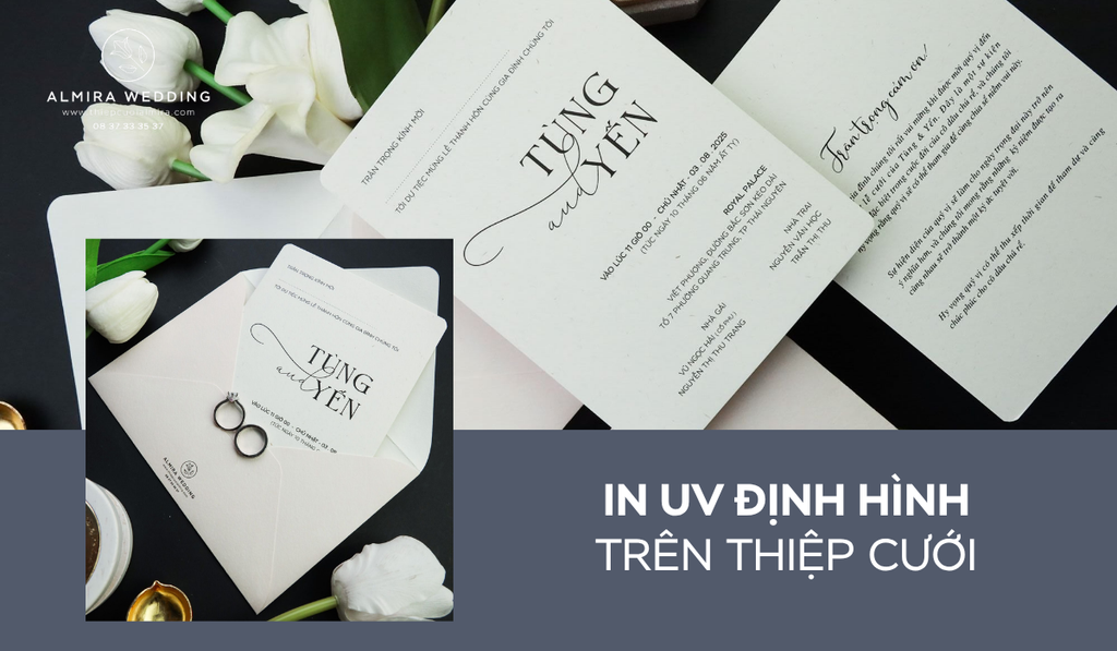 In UV định hình trên thiệp cưới- Điểm nhấn cho từng thiết kế