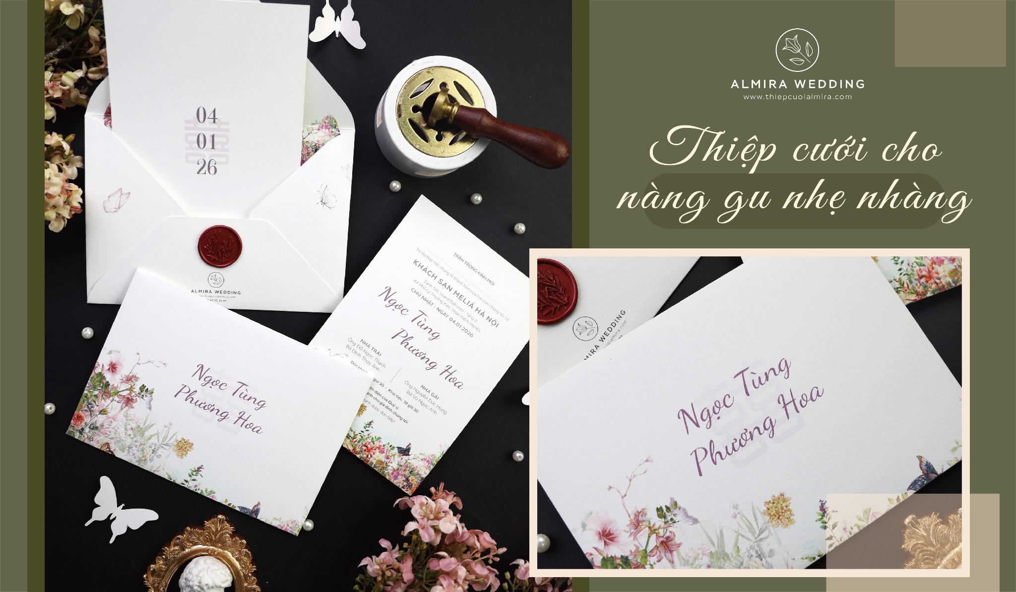 Thiệp cưới cho nàng gu nhẹ nhàng, tinh tế và đầy cảm xúc