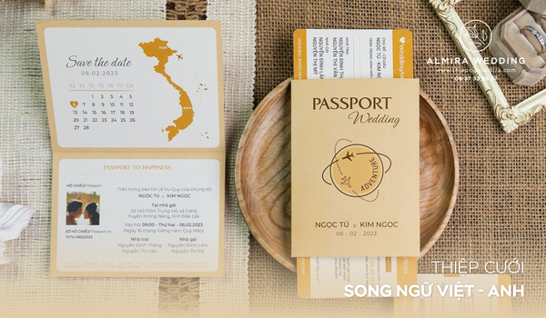 Thiệp Cưới Song Ngữ Việt – Anh Dành Cho Khách Mời Quốc Tế