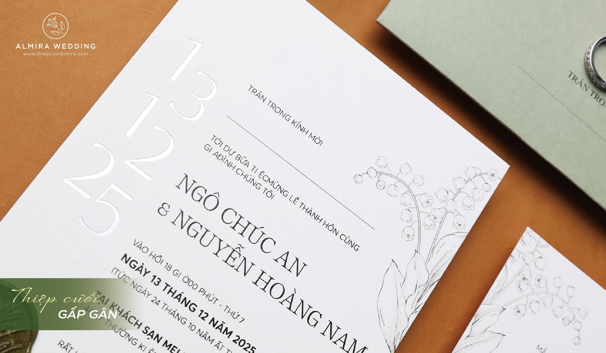 Thiệp cưới giấy gân – Vẻ đẹp đến từ từng đường vân