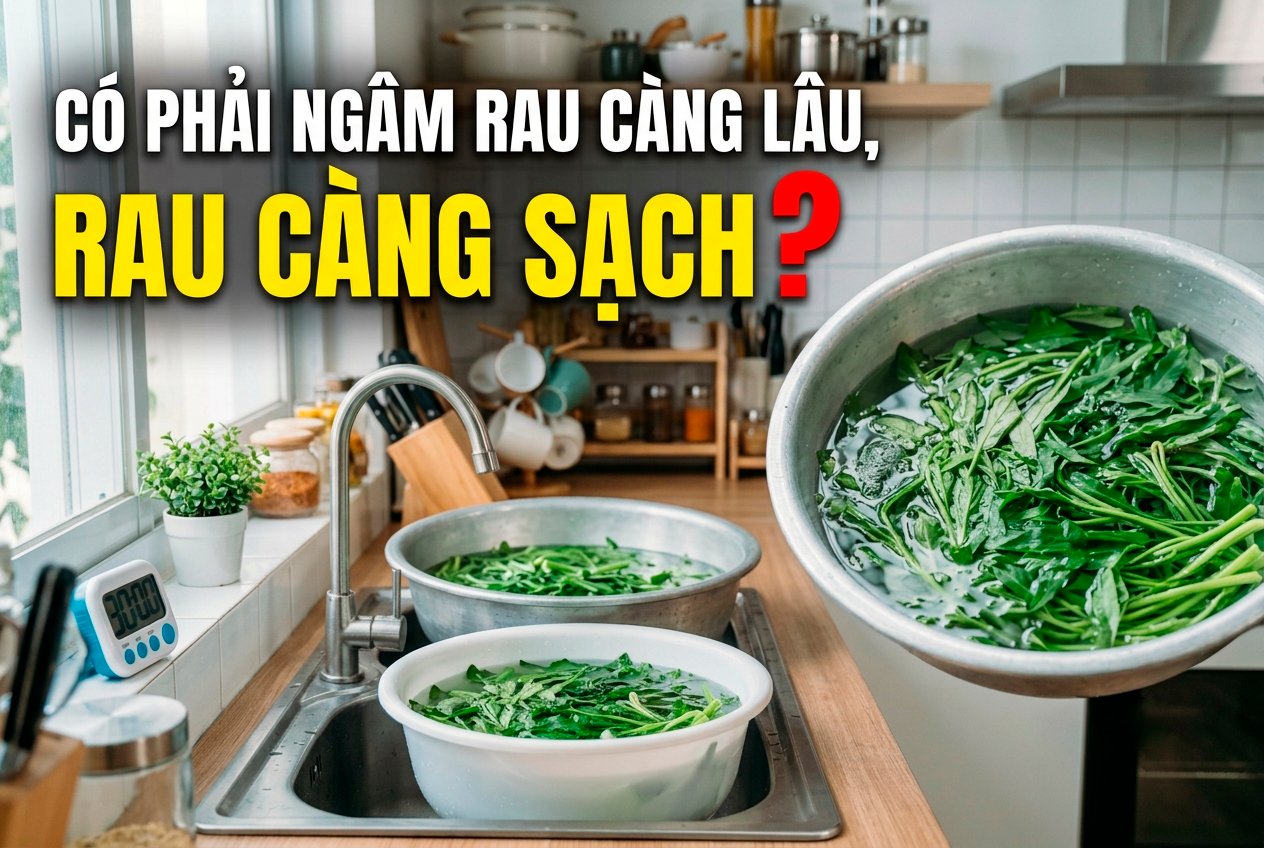 Có Phải Ngâm Rau Càng Lâu, Rau Càng Sạch?