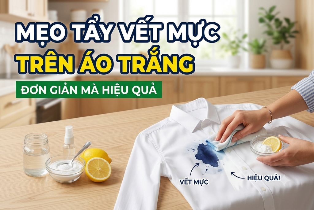 Mẹo Tẩy Vết Mực Trên Áo Trắng Đơn Giản Mà Hiệu Quả