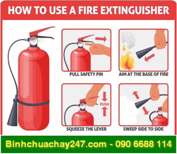 4 bước sử dụng bình chữa cháy đúng cách theo quy tắc PASS