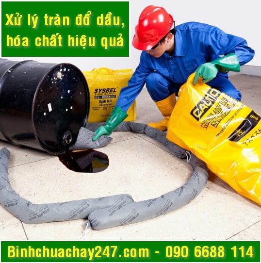 Bộ xử lý tràn đổ dầu, tràn đổ hóa chất đầy đủ hóa đơn VAT, giá rẻ, giá sỉ tại tpHCM, giao hàng toàn quốc
