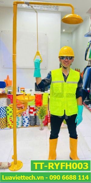 Bồn rửa mắt và tắm khẩn cấp UK306 inox 304 sơn phủ màu vàng, ABS TT-RYFH003 giá rẻ giá sỉ tại tphcm