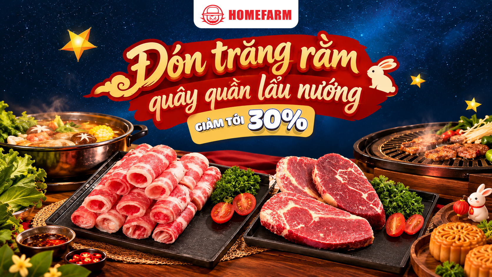 ĐÓN TRĂNG RẰM QUÂY QUẦN LẨU NƯỚNG - GIẢM TỚI 30%