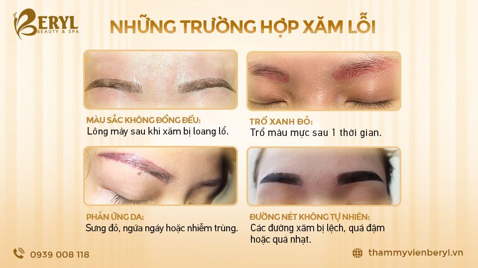 Xăm lông mày bị lỗi