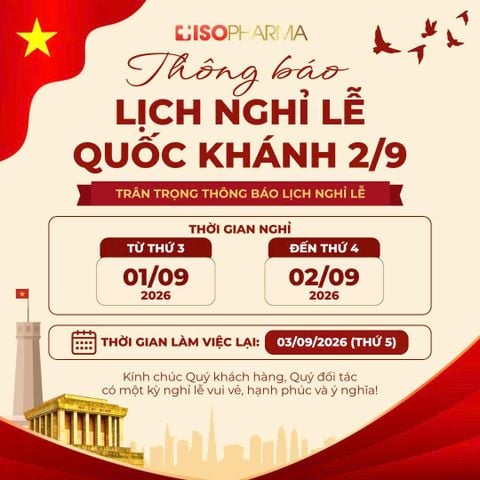 THÔNG BÁO LỊCH NGHỈ LỄ QUỐC KHÁNH 02/09/2026
