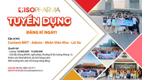 ISOPHARMA TUYỂN DỤNG – CƠ HỘI VIỆC LÀM HẤP DẪN
