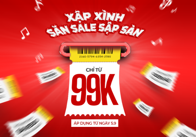 SALE XẬP XÌNH – SẬP SÀN CHỈ TỪ 99K