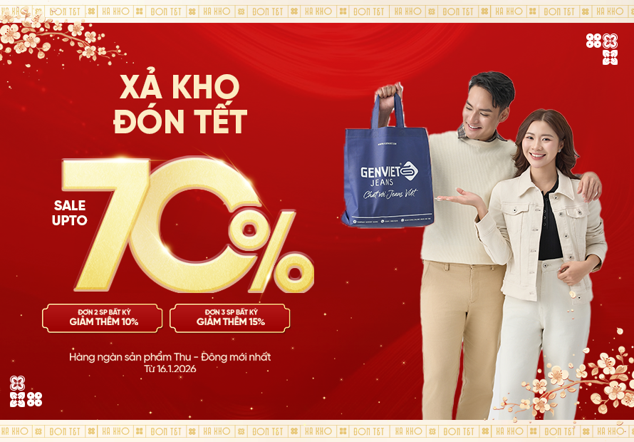 Xả Kho Đón Tết 2026: Mua Sắm Thả Ga – Diện Đẹp Du Xuân Cùng GENVIET JEANS