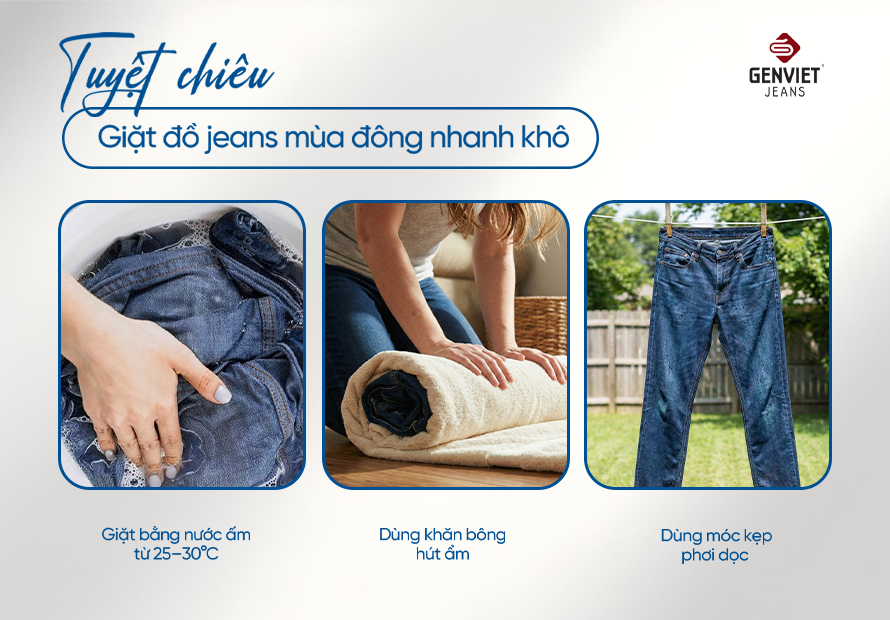 [BẠN CÓ BIẾT] 3 TUYỆT CHIÊU LÀM KHÔ QUẦN JEANS NHANH TRONG MÙA ĐÔNG - KHÔNG HÔI, KHÔNG MỐC