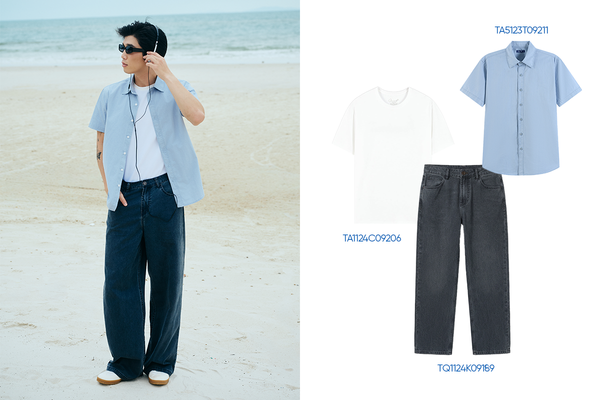 Áo thun và quần jeans là combo ai cũng có trong tủ đồ