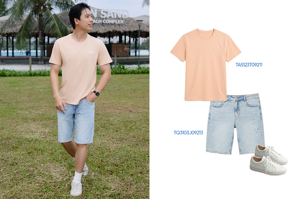 Áo thun và quần jeans là combo ai cũng có trong tủ đồ