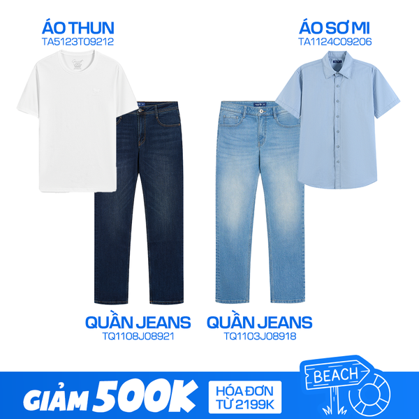 Layer cùng quần áo sơ mi GENVIET JEANS không lo bí bách