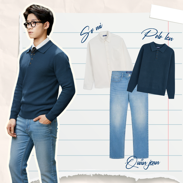 Quần jean nam phối với áo len