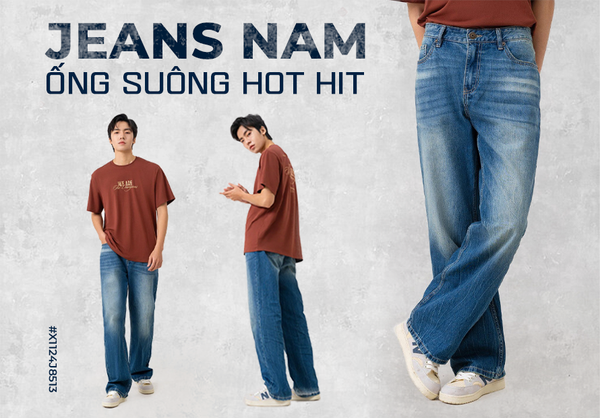 Quần jean nam ống suông - lịch sự và dễ phối