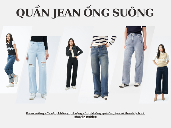 Quần jean nữ ống suông