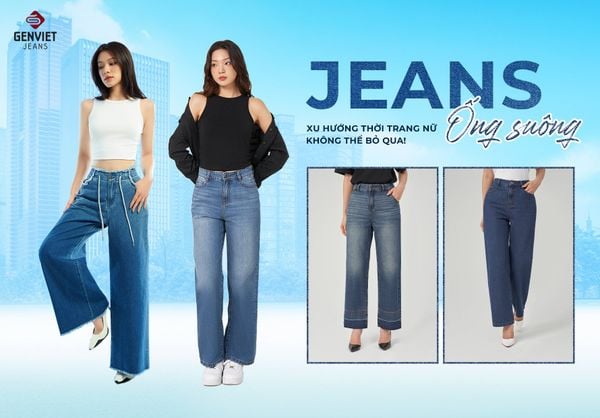 Quần jean nữ ống suông đẹp