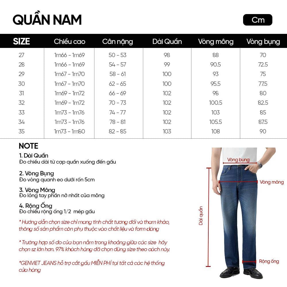 Hướng dẫn size