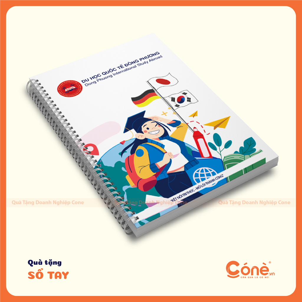 Sổ tay in logo quà tặng tuyển sinh của Quà Tặng Cone