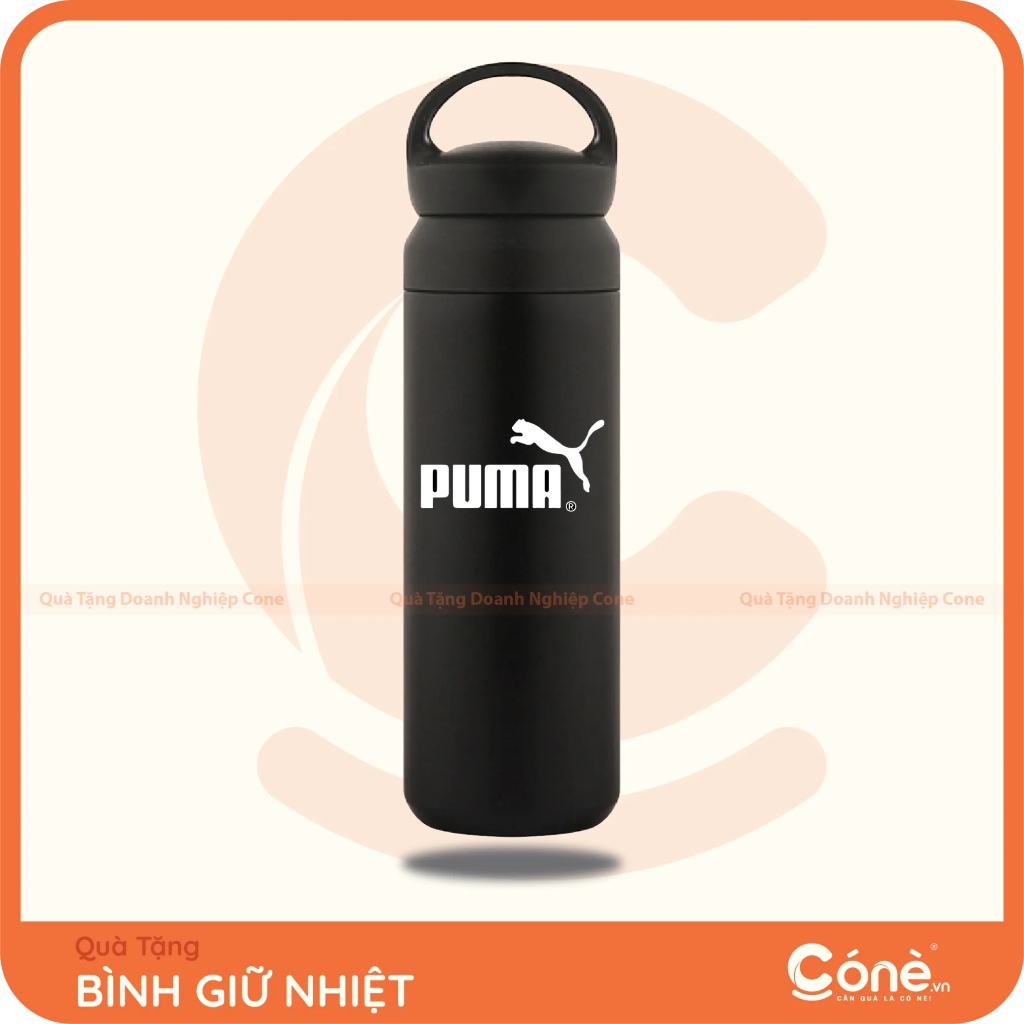 Bình giữ nhiệt in logo Puma màu đen có quai xách