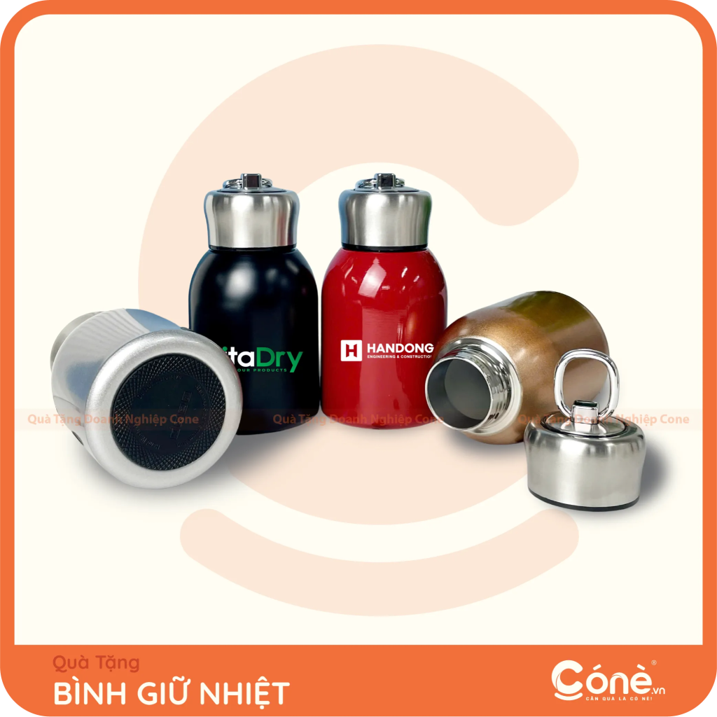 Bình giữ nhiệt Khởi Đầu in logo VitaDry và Handong nhiều màu