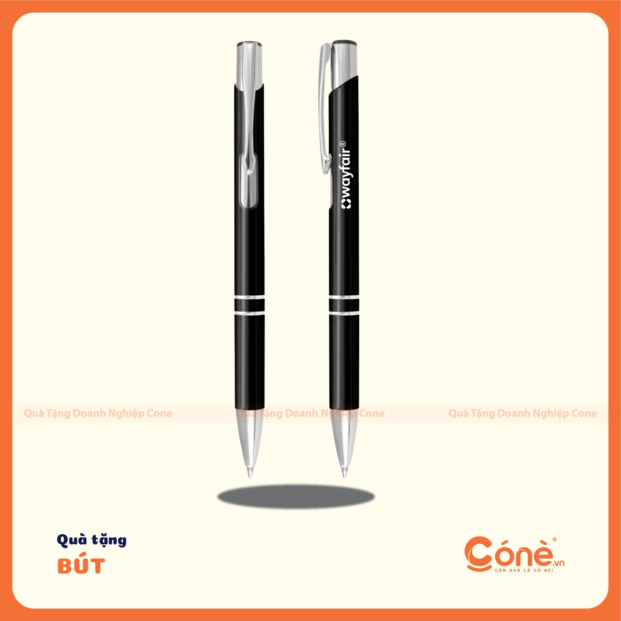 qua-tang-but-bi-kim-loai-bkl001-cone-mau-den-in-logo