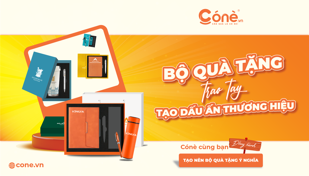 Bộ quà tặng doanh nghiệp in logo theo yêu cầu tại Cone