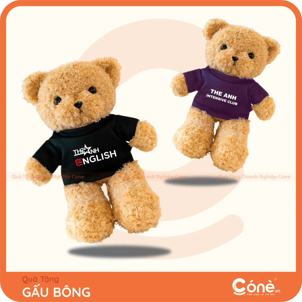 Gấu bông mặc áo thun in logo doanh nghiệp