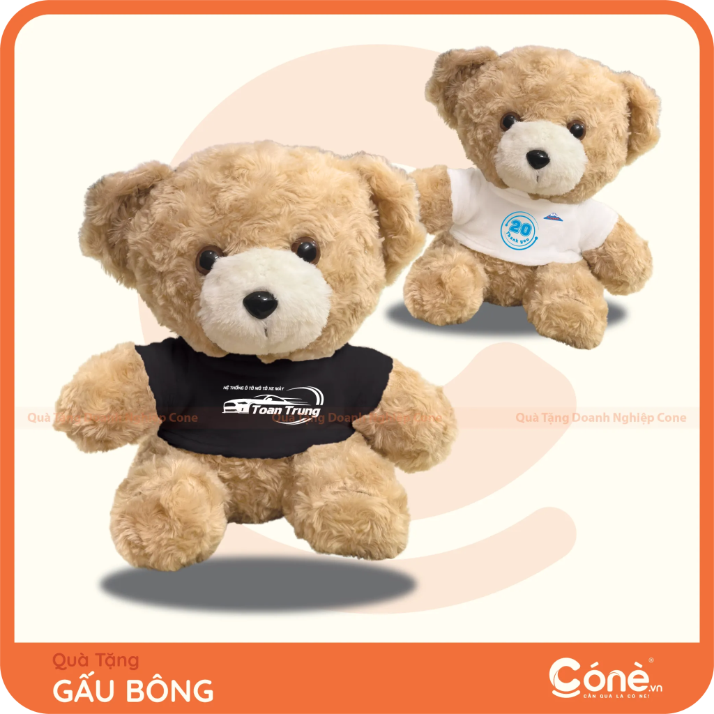 Gấu bông mặc áo thun in logo doanh nghiệp