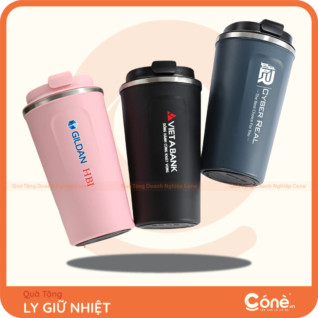 Ly giữ nhiệt nắp gài 510ml nhiều màu in logo doanh nghiệp