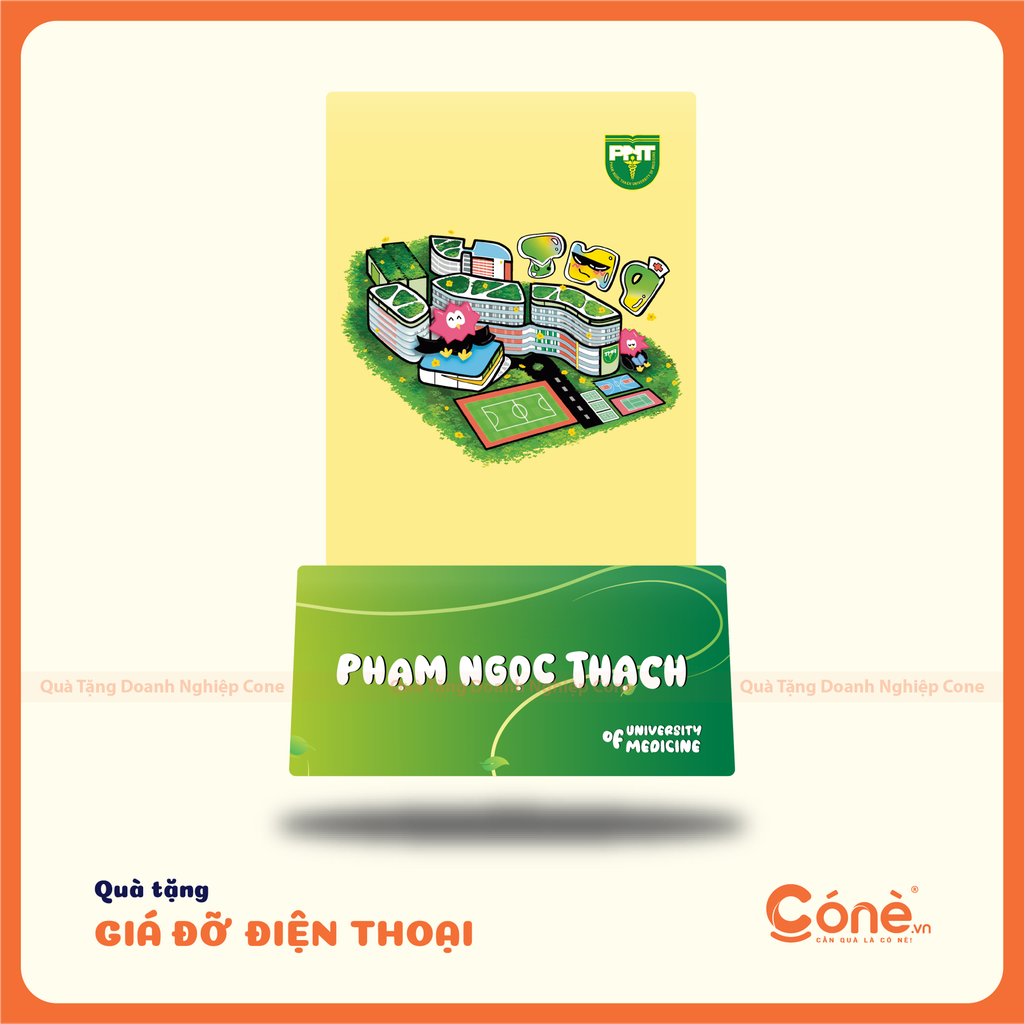 Giá đỡ điện thoại in logo quà tặng tuyển sinh của Quà Tặng Cone