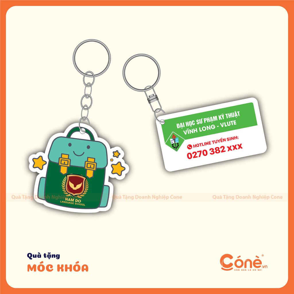 Móc khóa in logo quà tặng tuyển sinh giúp tăng nhận diện thương hiệu