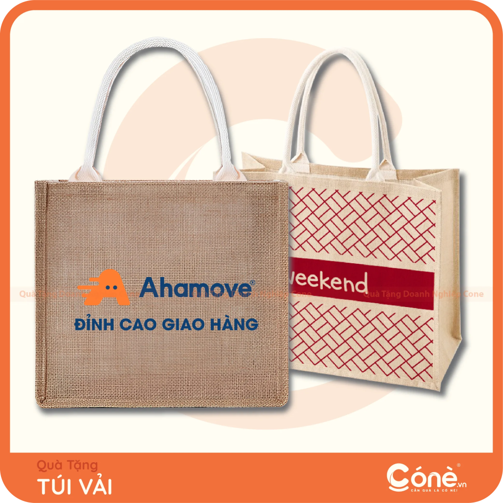 Túi vải đay in logo Ahamove và Weekend