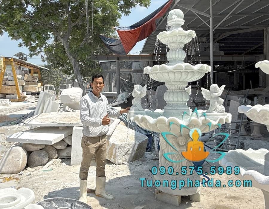 Bán Đài Phun Nước Thiên Thần Đá Sân Vườn Đẹp Tại Hà Nội