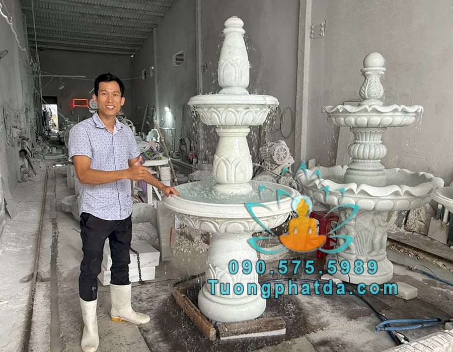 Bộ Đài Phun Nước Đá Sân Vườn Đẹp Tại Bình Định