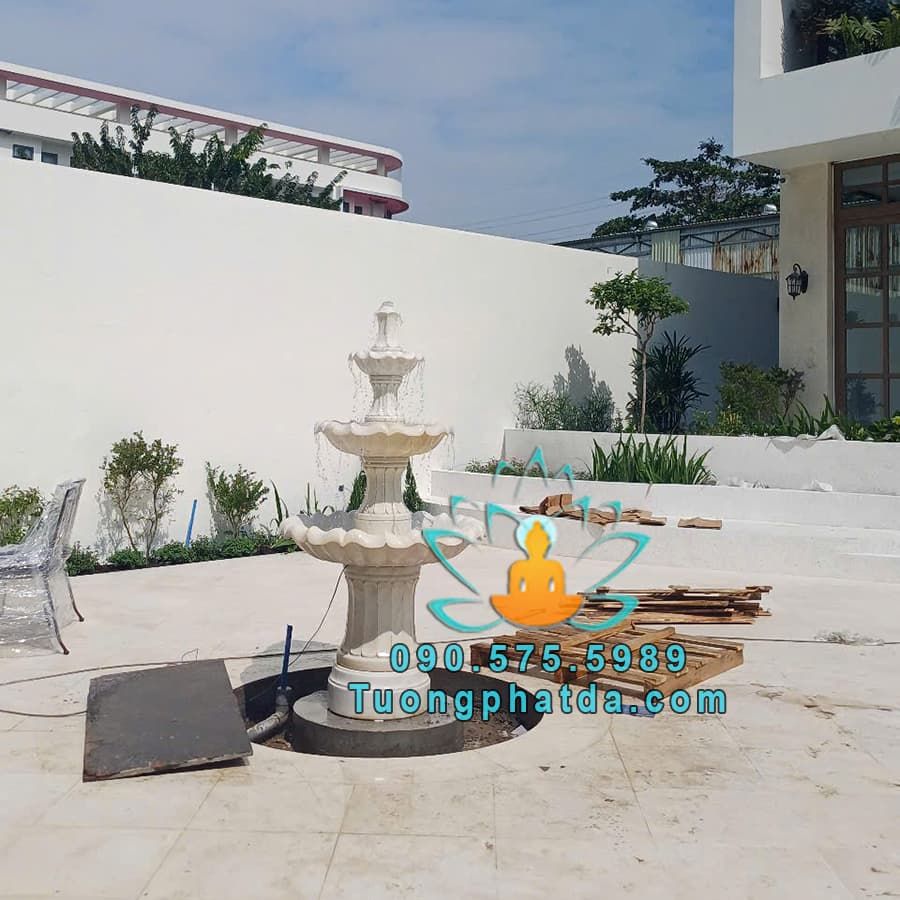 Đài Phun Nước Đá Phong Thủy 3 Tầng Đẹp Tại Vũng Tàu