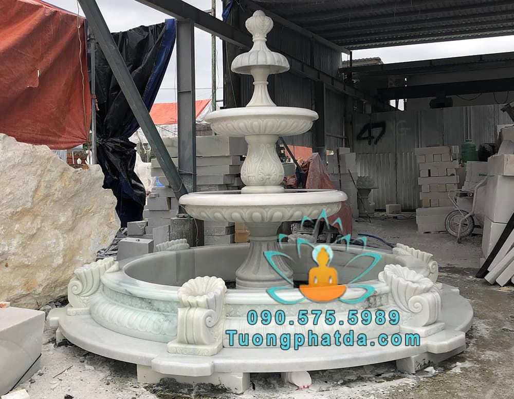 Đài Phun Nước Đá Phong Thủy Đẹp Sân Vườn Tại Lạng Sơn