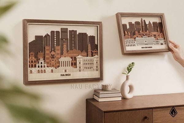 Tranh gỗ 3D Skyline – Kiến trúc vượt thời gian, nghệ thuật bền năm tháng