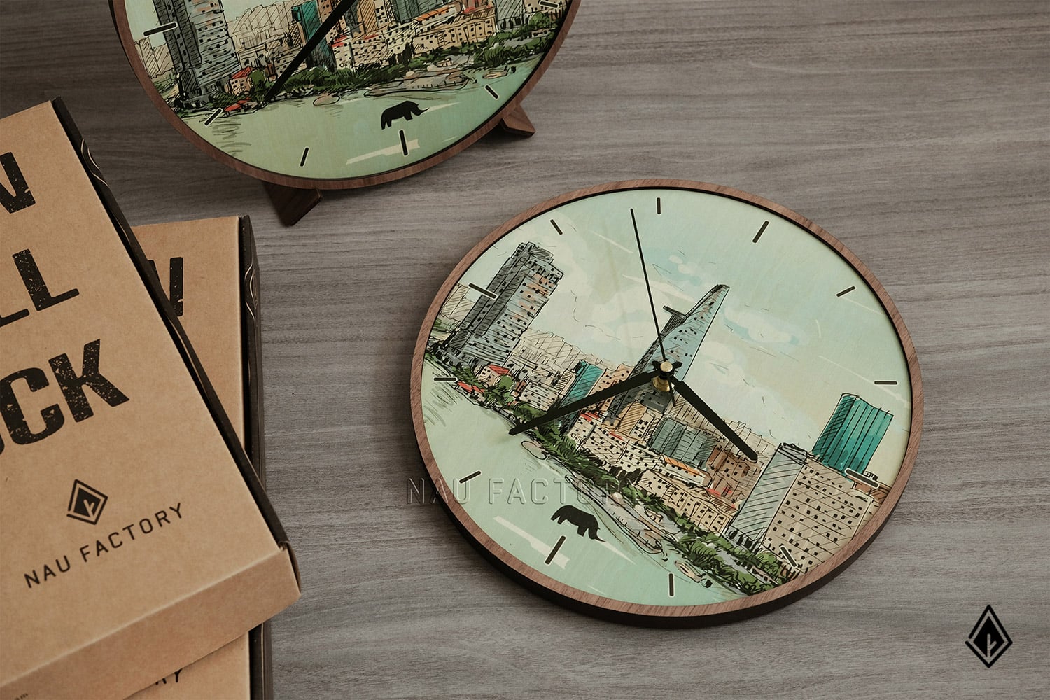 đồng hồ gỗ để bàn