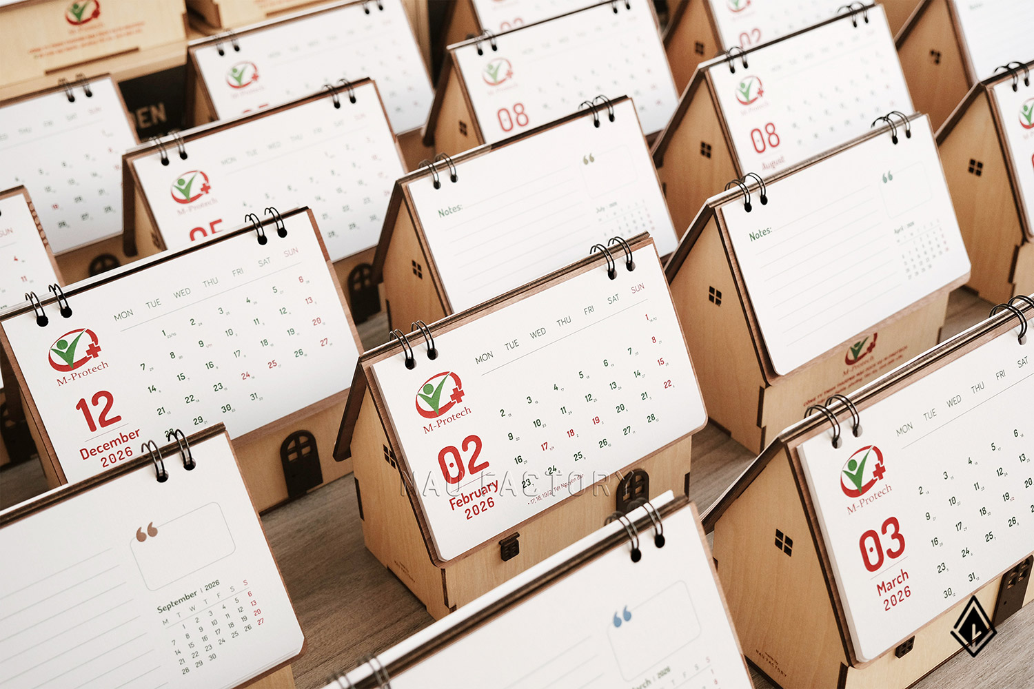 lịch gỗ ngôi nhà