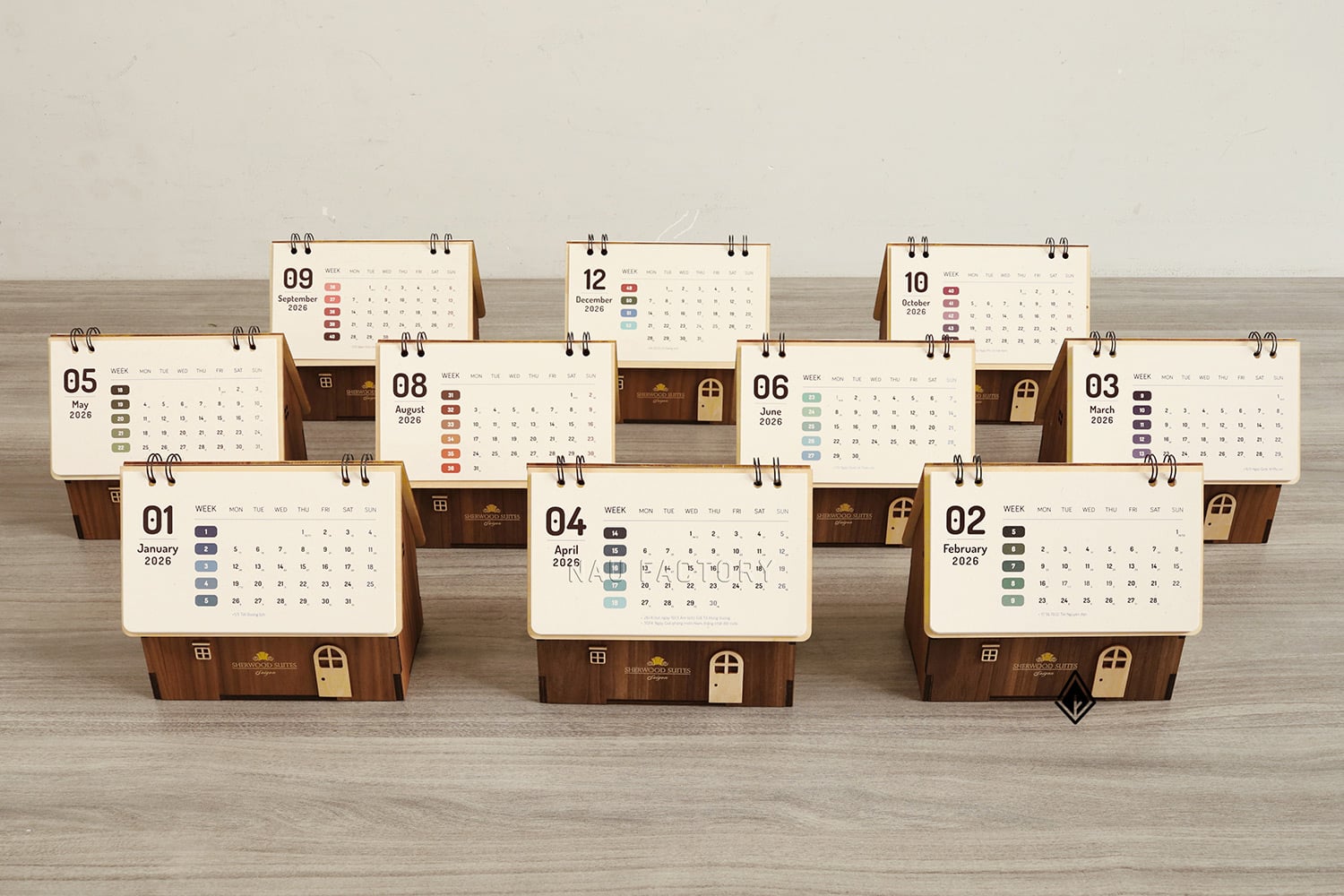 lịch gỗ ngôi nhà