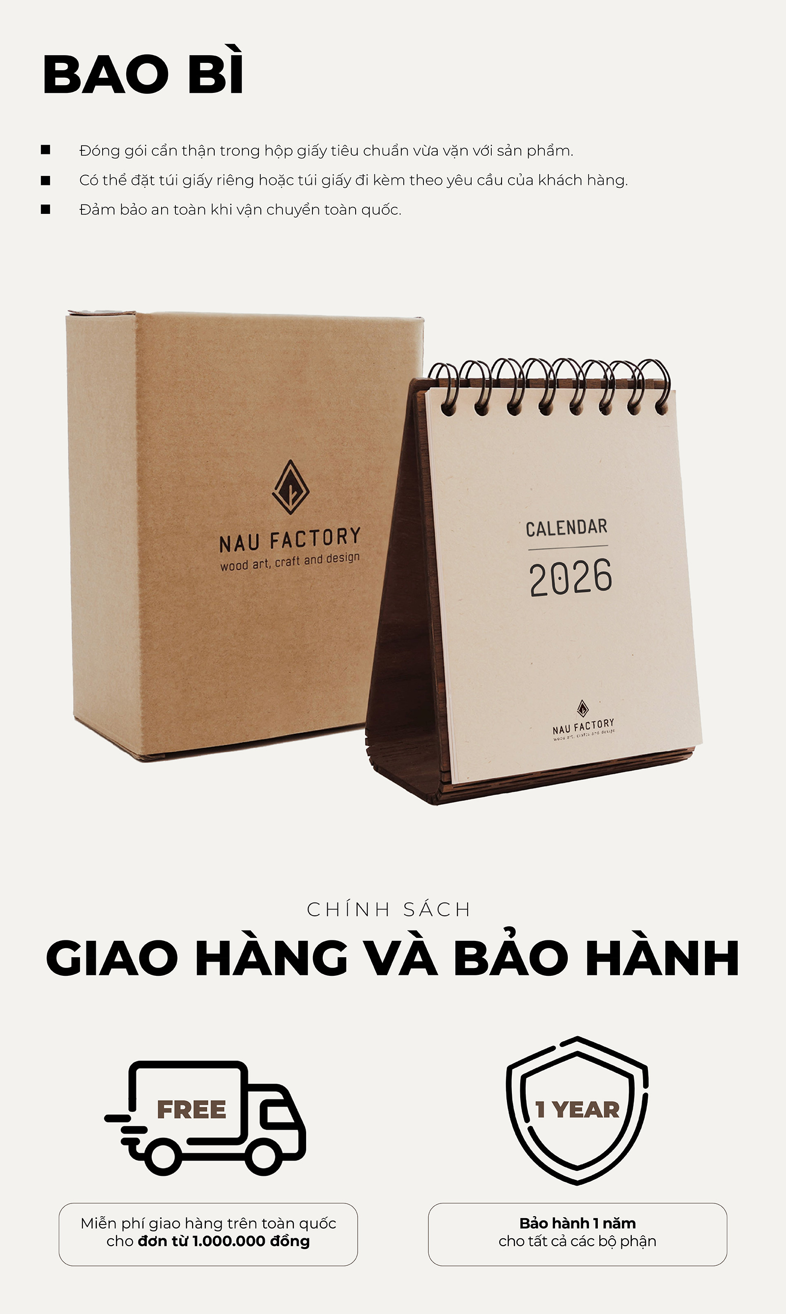 Lịch gỗ form đứng 2026