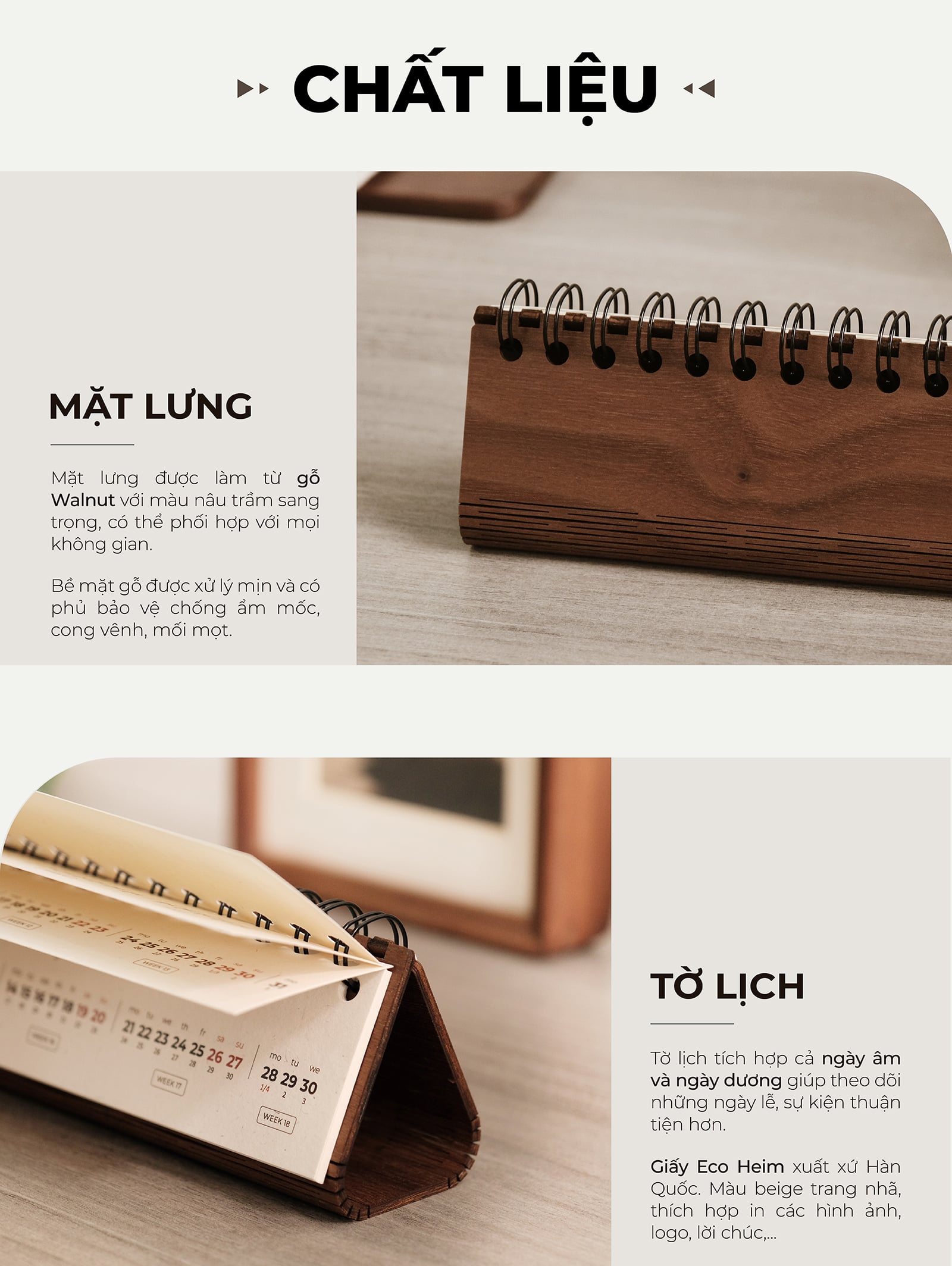 Lịch gỗ form ngang 2026