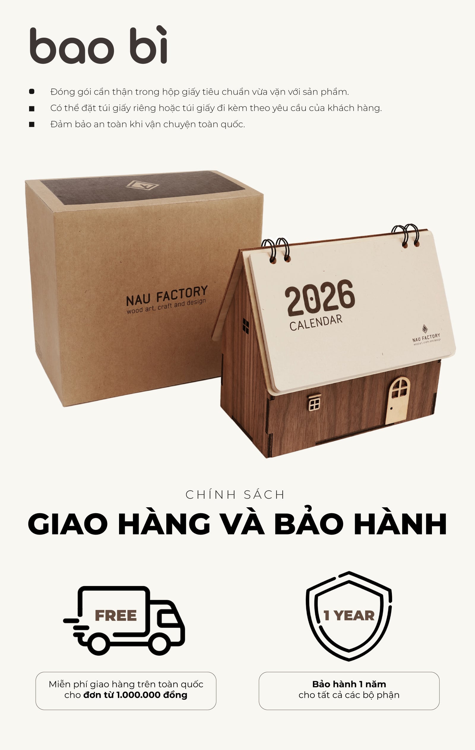 Lịch gỗ ngôi nhà 2026