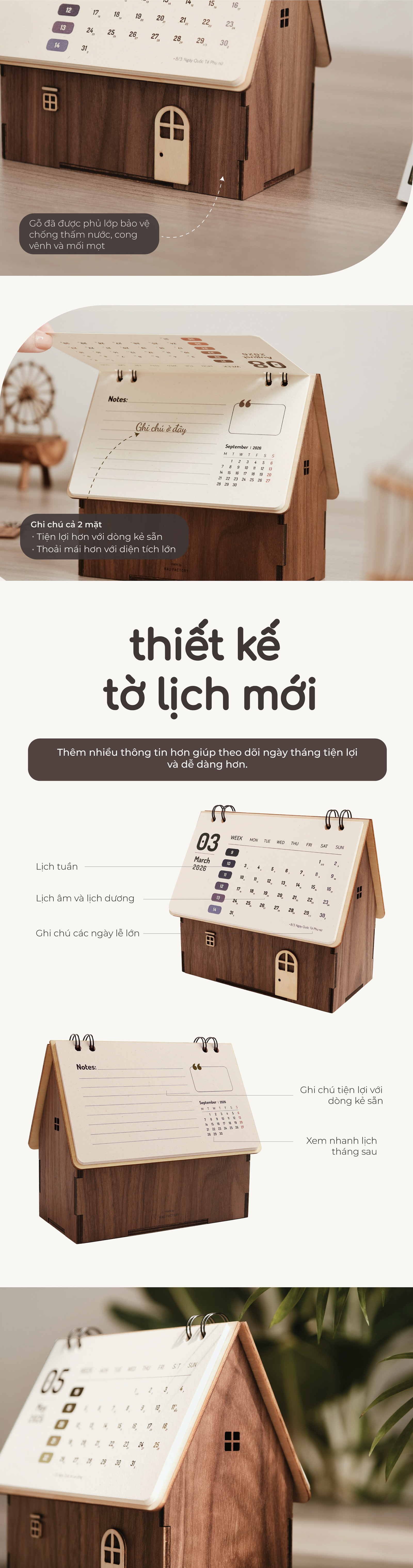 Lịch gỗ ngôi nhà 2026