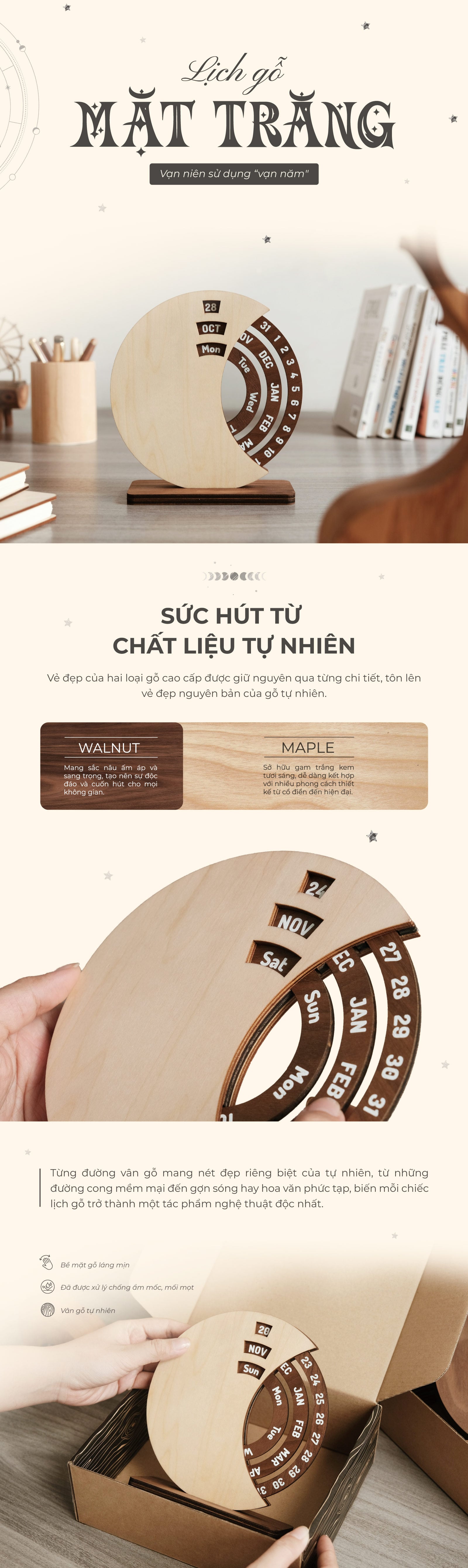 lịch gỗ mặt trăng